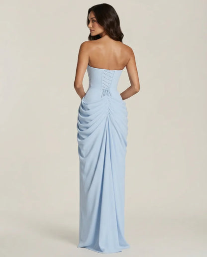 ALIA — GEDRAPEERDE STRAPLESS MAXIJURK