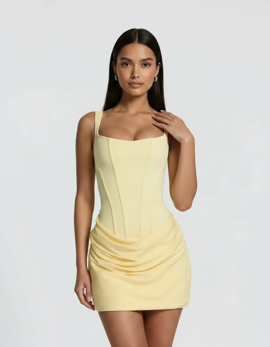 MIRA — GEVORMDE MINI MUSE JURK