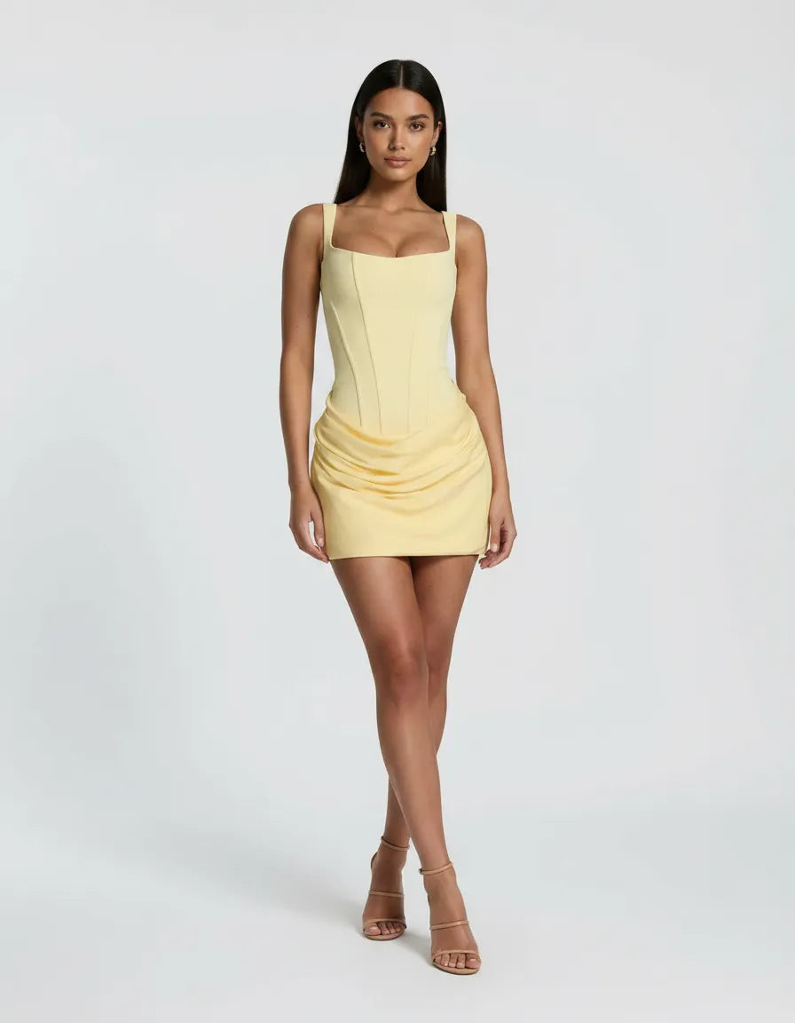 MIRA — GEVORMDE MINI MUSE JURK