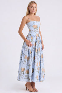 Blauwe Bloemenprint