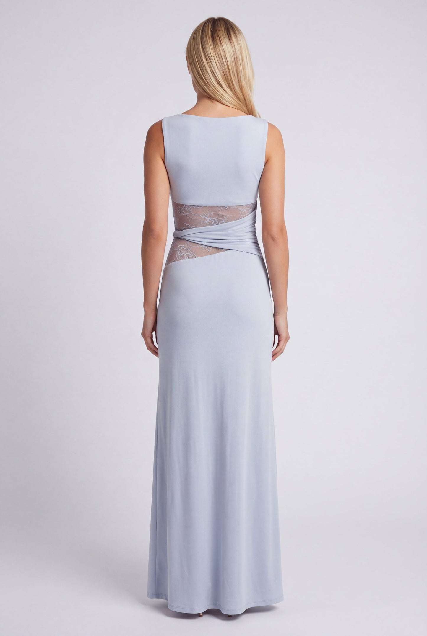 Oriana Maxi Jurk | Ronde Halslijn en Kanten Taille voor Dames