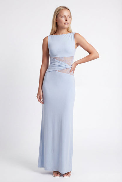 Oriana Maxi Jurk | Ronde Halslijn en Kanten Taille voor Dames