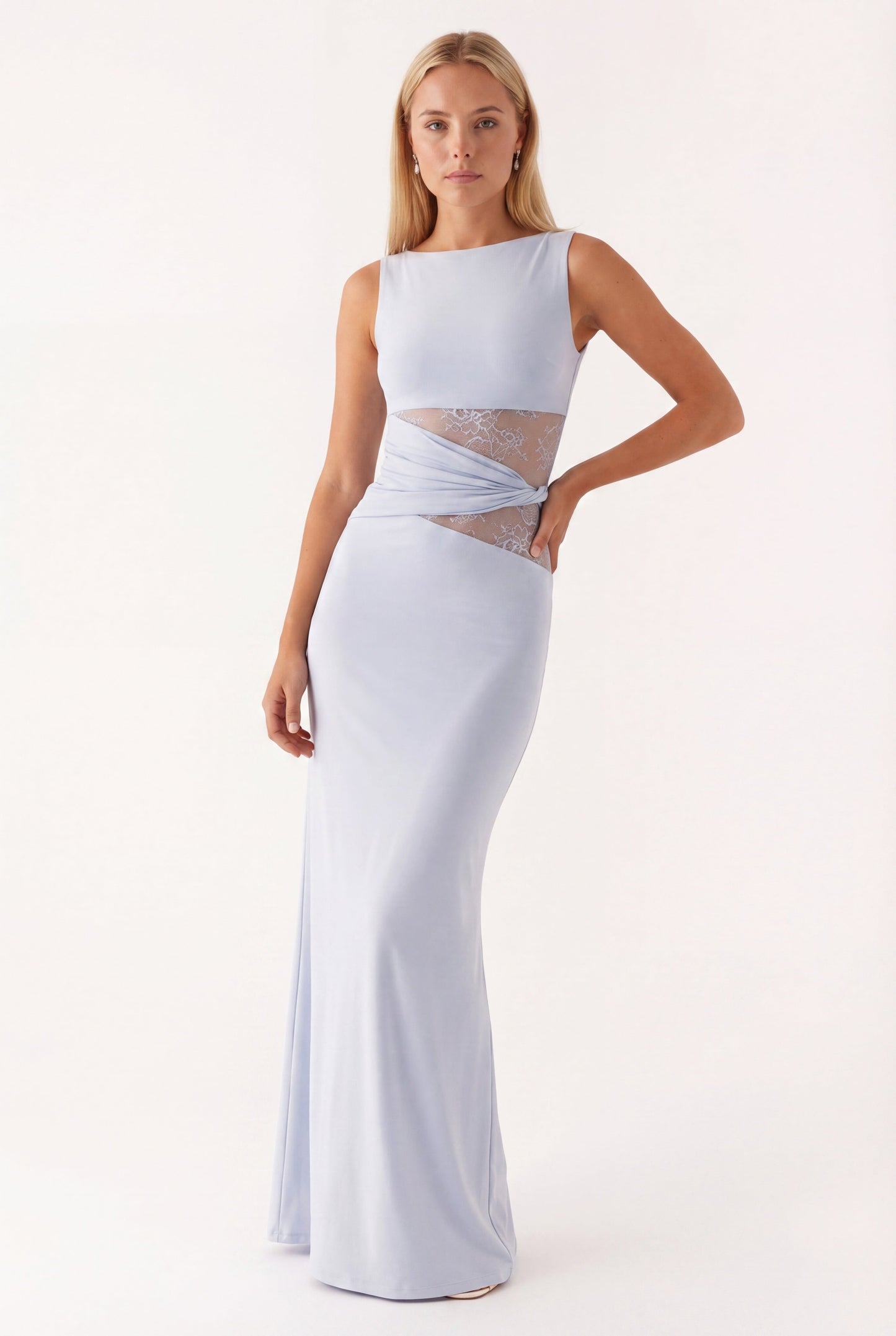 Oriana Maxi Jurk | Ronde Halslijn en Kanten Taille voor Dames