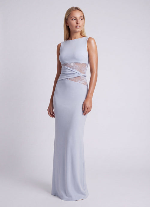 Oriana Maxi Jurk | Ronde Halslijn en Kanten Taille voor Dames