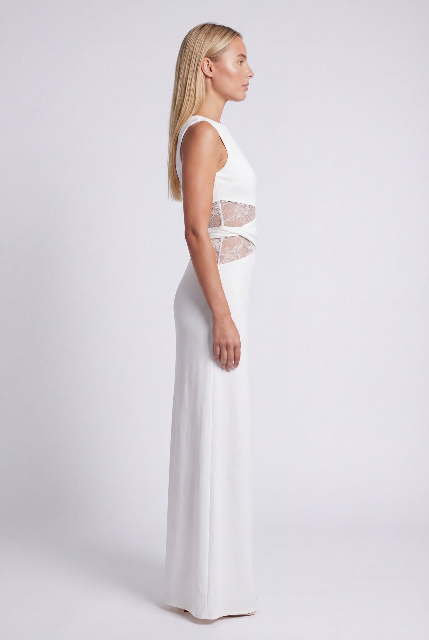 Oriana Maxi Jurk | Ronde Halslijn en Kanten Taille voor Dames